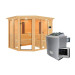  Karibu | Ava Sauna met Dakkraag | Kachel 9 kW Externe Bediening 403060-01